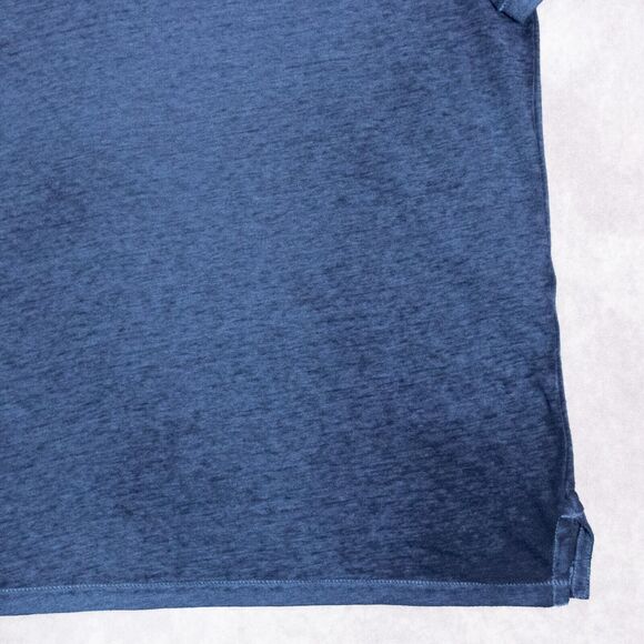 John Varvatos Men's Peace Sign Logo Lightweight Stretch S/S Polo Blue Size Large - Picture 4 of 6